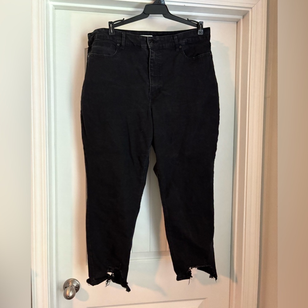 Sofia Vergara Adora Super Hi-Rise Curvy Girlfriend Skinny Jeans Sz 20 Black Crop